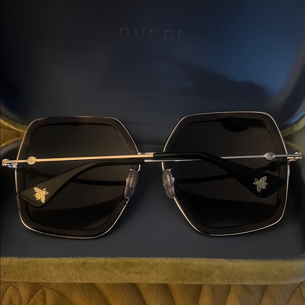 Gucci Black Hexagonal Sunglasses - image 3